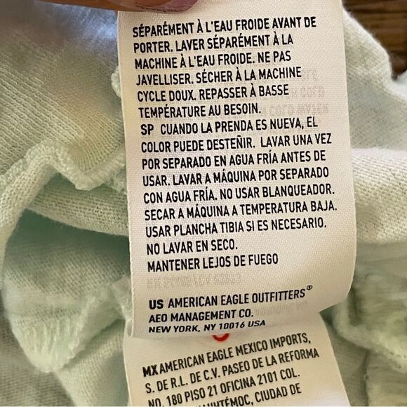 NWT American Eagle Tie Dye Cropped Ruffled Tank Top Mint Green Size Large - Picture 8 of 11